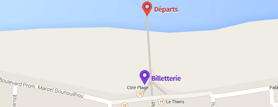 Google Maps de la billetterie et des départs